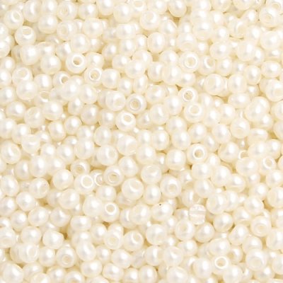 1.8mm AAA round seed beads 13/0, white pearl, #A03, approx. 30 gram bag