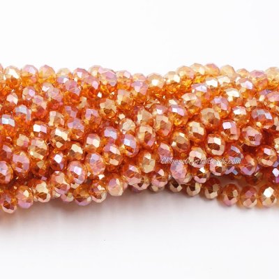 70 pieces 8x10mm Crystal Rondelle Bead,Lt. Amber AB