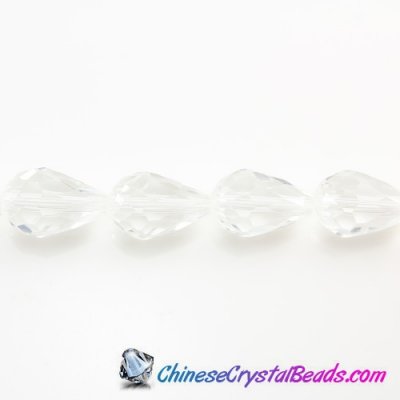 20Pcs 10x15mm Chinese Crystal Teardrop Strand, Clear