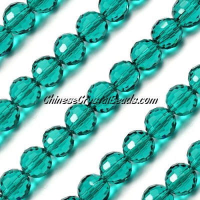 Round crystal beads, 10mm, indicolite, 96 cutting surfaces, 20 pieces