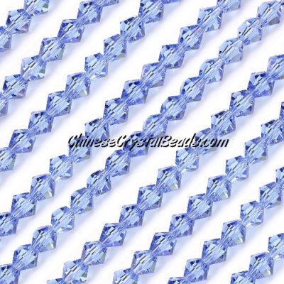 Chinese Crystal Bicone bead strand, 6mm, Lt.sapphire, about 50 beads