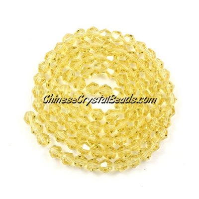 Chinese Crystal 4mm Bicone Bead Strand, citrine, about 100 beads