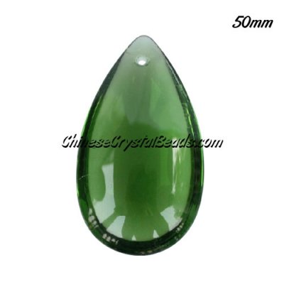 50x28mm Big Crystal beads Curtain drop Smooth surface pendant, Green, hole: 1.5mm