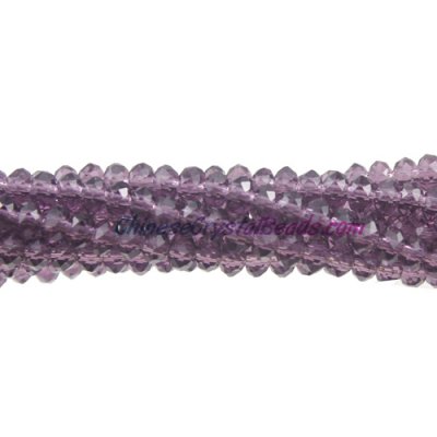 130Pcs 2x3mm Chinese Crystal Rondelle Beads, Violet