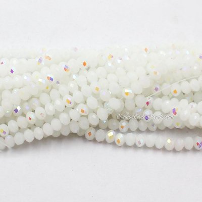 4x6mm white jade half AB Chinese Crystal Rondelle Beads about 95 beads