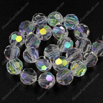 70Pcs Crystal Round beads strand, 8mm, half Clear AB