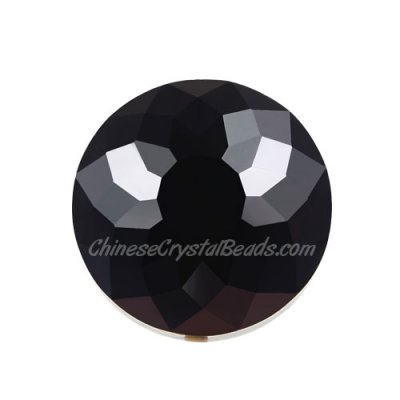 Chinese crystal round sunflower pendant, Jet , 11x18x18mm, PKG 10 pendant