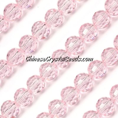 Crystal Round beads strand, 10mm, light pink, 96fa, 20 beads