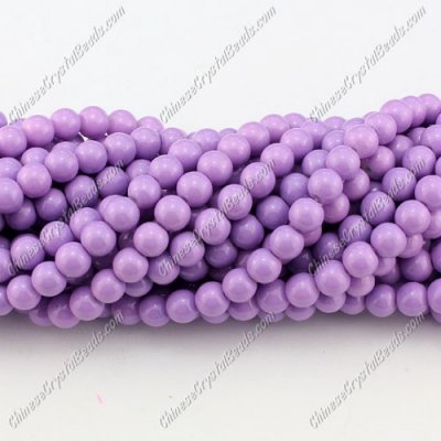 6mm round glass beads strand, Orchid, 140pcs per strand