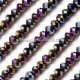 Chinese Crystal Bead Strand, Black AB, 6x8mm, about 72 beads