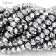 Chinese Crystal Rondelle Strand, 6x8mm, platinum Silver , about 72 beads