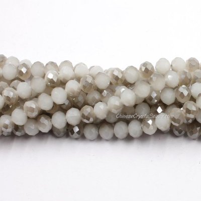 70 pieces 8x10mm Crystal Rondelle Bead,gray jade half light