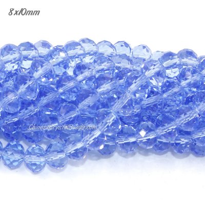 8x10mm Chinese Crystal Rondelle Strand, Lt. Sapphire 70 pieces