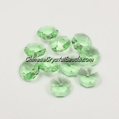 Crystal 14mm Octagon beads , 2 hole, ,Lime green, 20 beads