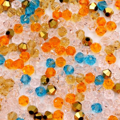 AAA 4mm mix bicone crystal beads, Bag of 50, Cadmium Orange