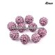 50pcs 10mm Pave disco beads, pave clay beads,1.5mm hole, med puple