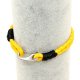 Stainless steel Men's Braided Leather Bracelets Clasp, yellow color