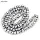 4x6mm platinum Silver Chinese Crystal Rondelle beads about 95 beads