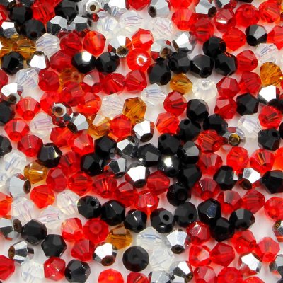 AAA 4mm mix bicone crystal beads, Bag of 50, Moulin Rouge