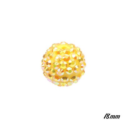 18mm Crystal Disco Ball Acrylic Rhinestone yellow AB 1 beads