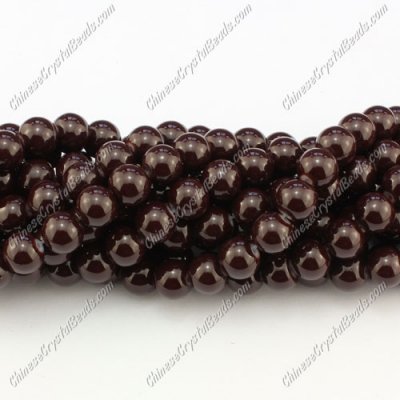 8mm round glass beads strand, brown, 100pcs per strand