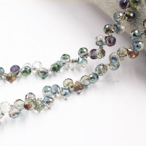 98 beads 8mm Strawberry Crystal Beads, Green Purple