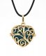 heart shape harmony ball necklace Mexican bola ball angel caller, gold plated brass, 1pc