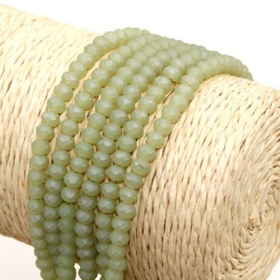 130Pcs 3x4mm Chinese Crystal rondelle beads, Matte green light
