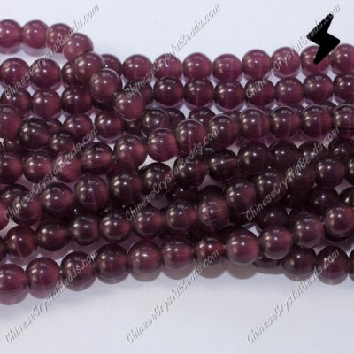 glass cat eyes beads strand, purple, about 15 inch longer