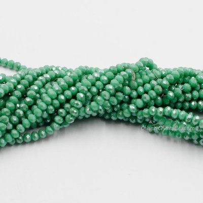 130 beads 3x4mm crystal rondelle beads opaque green B02
