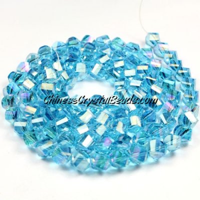 6mm Crystal Helix Beads Strand Aqua AB, about 50 beads