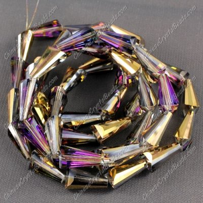 20pcs 8x15mm Chinese Artemis crystal beads strand gold purple