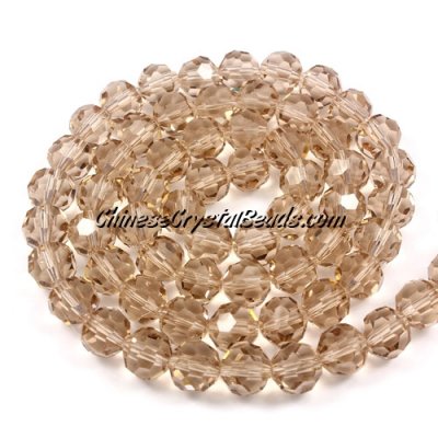 70Pcs 8mm Crystal Round beads silver champagne