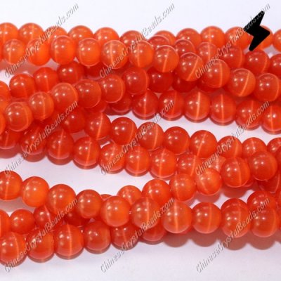 glass cat eyes beads strand, red, about 15 inch longer