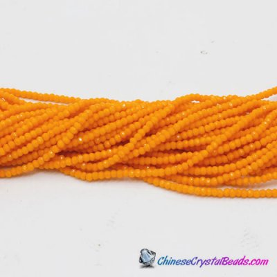 1.7x2.5mm rondelle crystal beads, opaque orange 190Pcs