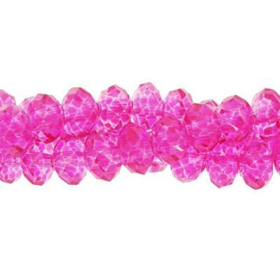4x6mm Chinese Crystal Rondelle Beads Fuchsia#pating color not the glass color about 95Pcs