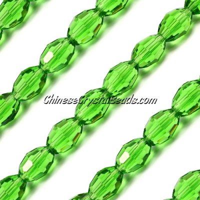 Chinese Crystal Faceted Barrel Strand, fern green, 10x13mm, 20 beads