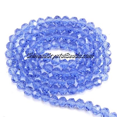 Chinese Crystal 4mm Long Round Bead Strand,light sapphire, about 100 beads