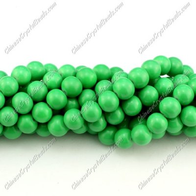 8mm round glass beads strand, Spring Green, 100pcs per strand