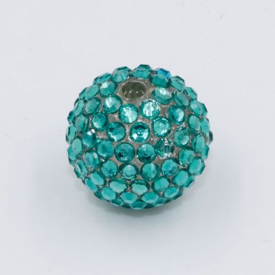22mm Chinese Acrylic Crystal Disco Bead, aqua, 1 bead