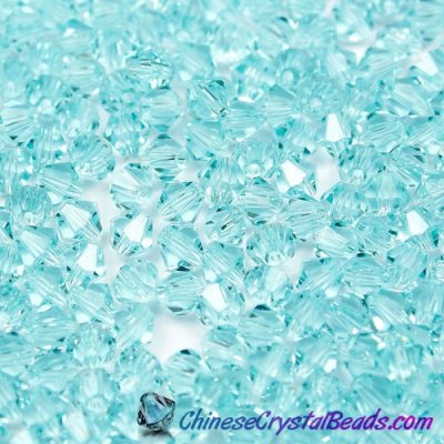 700pcs Chinese Crystal 4mm Bicone Beads, Lt. Aqua, AAA quality