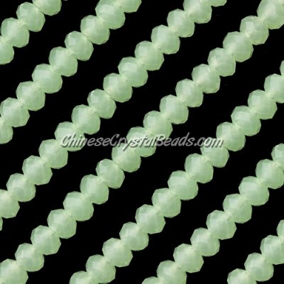 4x6mm light green jade Chinese Crystal Rondelle Beads about 95Pcs
