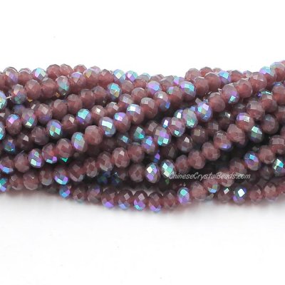 4x6mm Opal Amethyst half rainbow Chinese Crystal Rondelle Beads about 95 beads
