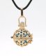 Snowflake Harmony Ball Pendant Women Necklace with 30 inchChain For Pregnant Women, kc gold plated brass, 1pc