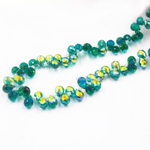 98 beads 8mm Strawberry Crystal Beads, Emerald new AB