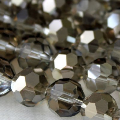 Chinese crystal 10mm round beads , Silver shade, 20 Beads
