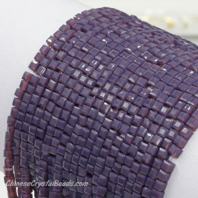 2x2mm cube crytsal beads, opaque violet, 175pcs