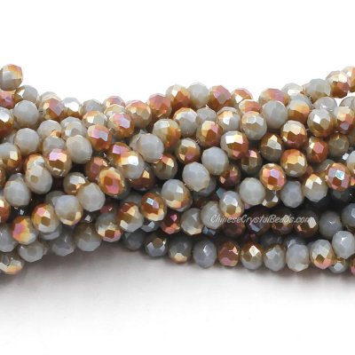 4x6mm gray half brown light Chinese Crystal Rondelle Beads about 95 beads