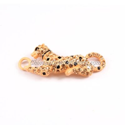 Pave accessories, leopard, 18x47mm, peach, Sold individually.