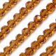 Chinese Crystal Faceted Round Bead Strand, Amber, 10mm, 20 beads